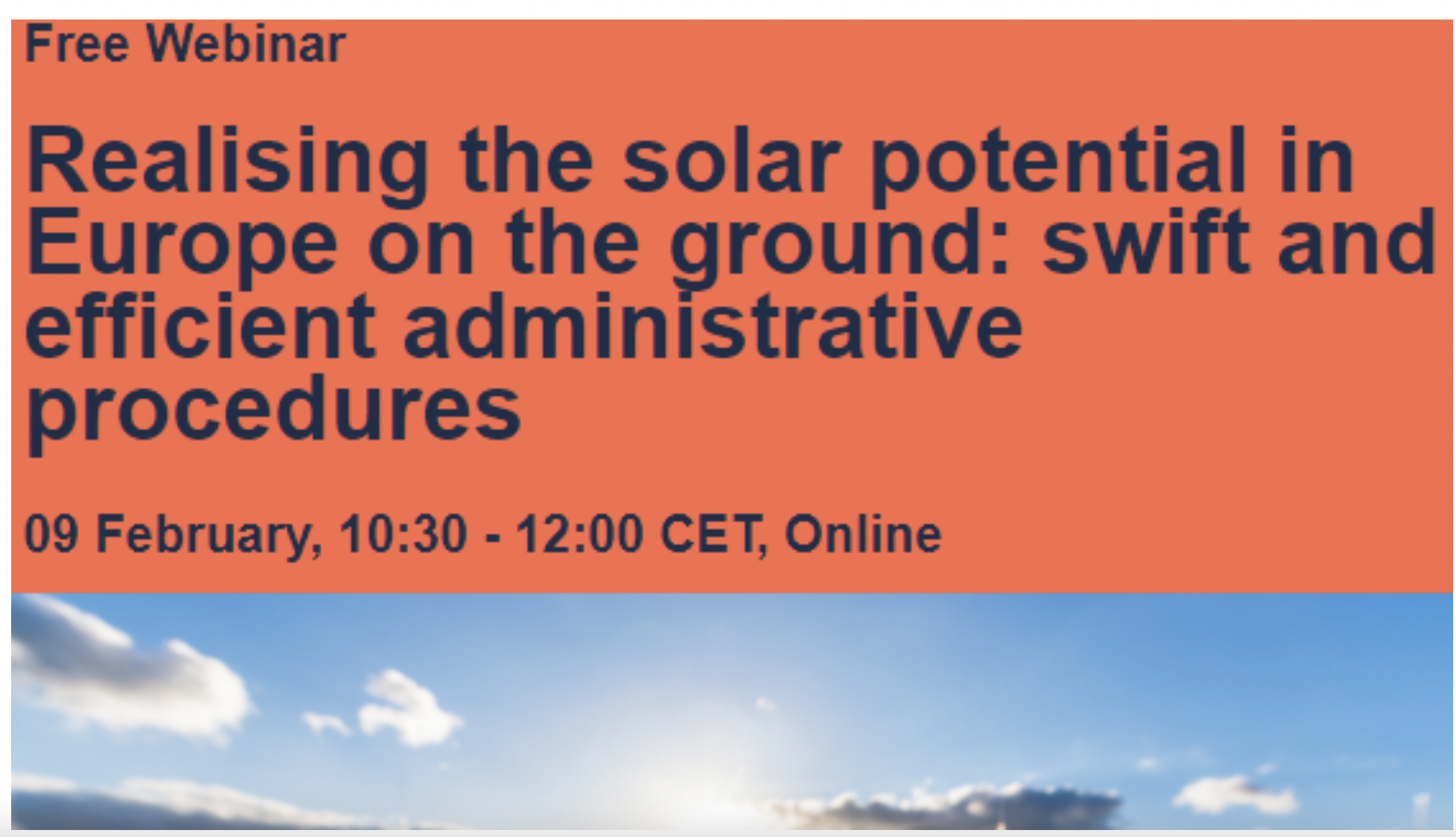 Realising the solar potential in Europe on the ground: swift and efficient administrative procedures